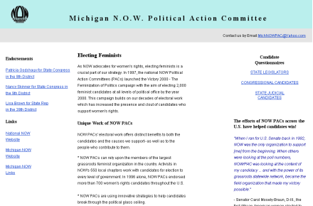 Michigan NOW PAC site