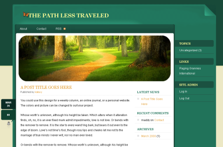 Screenshot of a WordPress theme called Going Down the Garden Path